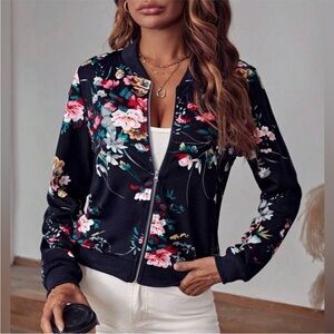 Floral zip Jacket